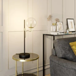 Lucande Sotiana Tischleuchte, Glaskugel, Messing -Lucande 9639225 1