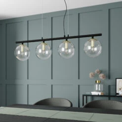 Lucande Sotiana Hängelampe, 4 Glaskugeln, Messing -Lucande 9639228 2