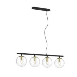 Lucande Sotiana Hängelampe, 4 Glaskugeln, Messing -Lucande 9639228 5