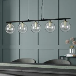 Lucande Sotiana Hängelampe, 5 Glaskugeln, Messing 13 Lucande Sotiana Hängelampe, 5 Glaskugeln, Messing -Lucande 9639229 2