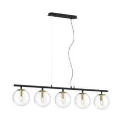 Lucande Sotiana Hängelampe, 5 Glaskugeln, Messing 14 Lucande Sotiana Hängelampe, 5 Glaskugeln, Messing -Lucande 9639229 3