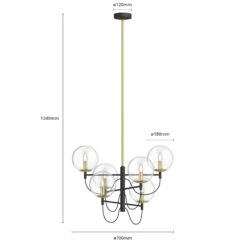 Lucande Sotiana Hängelampe, 6 Glaskugeln, Messing 17 Lucande Sotiana Hängelampe, 6 Glaskugeln, Messing -Lucande 9639230 6