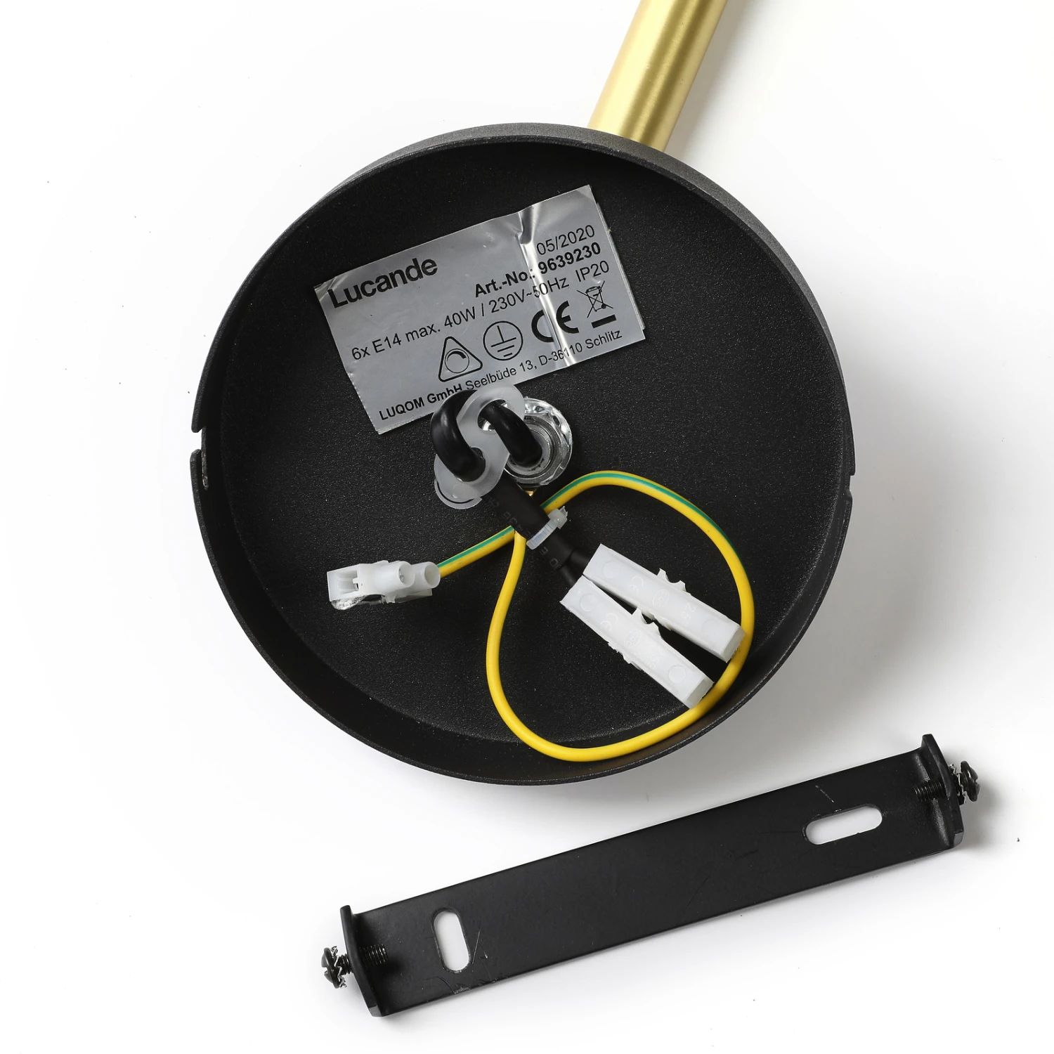 Lucande Sotiana Hängelampe, 6 Glaskugeln, Messing 10 Lucande Sotiana Hängelampe, 6 Glaskugeln, Messing – Bild 8