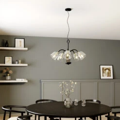 Lucande Anjita Hängeleuchte, Glasschirme, 5-fl. -Lucande 9639235 1