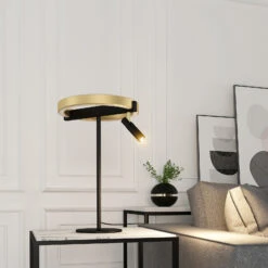 Lucande Matwei LED-Tischlampe, Ringförmig, Messing -Lucande 9639237 2