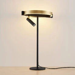 Lucande Matwei LED-Tischlampe, Ringförmig, Messing -Lucande 9639237 4