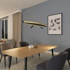 Lucande Matwei LED-Hängelampe, Oval, Messing -Lucande 9639245 2