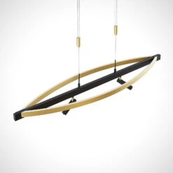 Lucande Matwei LED-Hängelampe, Oval, Messing -Lucande 9639245 4