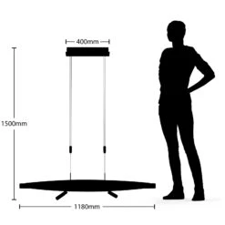 Lucande Matwei LED-Hängelampe, Oval, Messing -Lucande 9639245 6