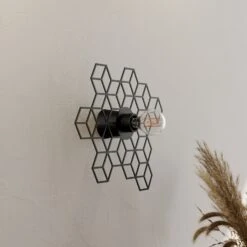 Lucande Alexaru Wandleuchte, Waben, Schwarz -Lucande 9639246 2