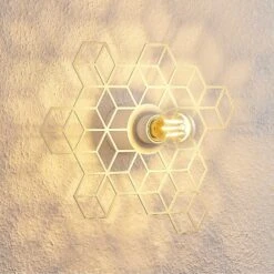 Lucande Alexaru Wandleuchte, Waben, Weiß