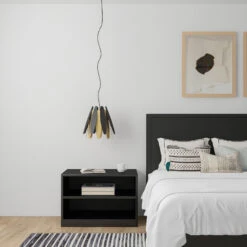 Lucande Lounit Hängelampe, Schwarz-gold, 1-flammig -Lucande 9639251 2