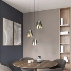 Lucande Lounit Hängelampe, Schwarz-gold, 3-flammig -Lucande 9639252 1