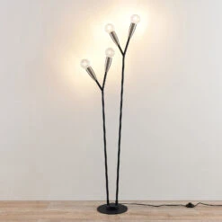 Lucande Carlea Stehleuchte, 4-fl., Schwarz-nickel 14 Lucande Carlea Stehleuchte, 4-fl., Schwarz-nickel -Lucande 9639257 3