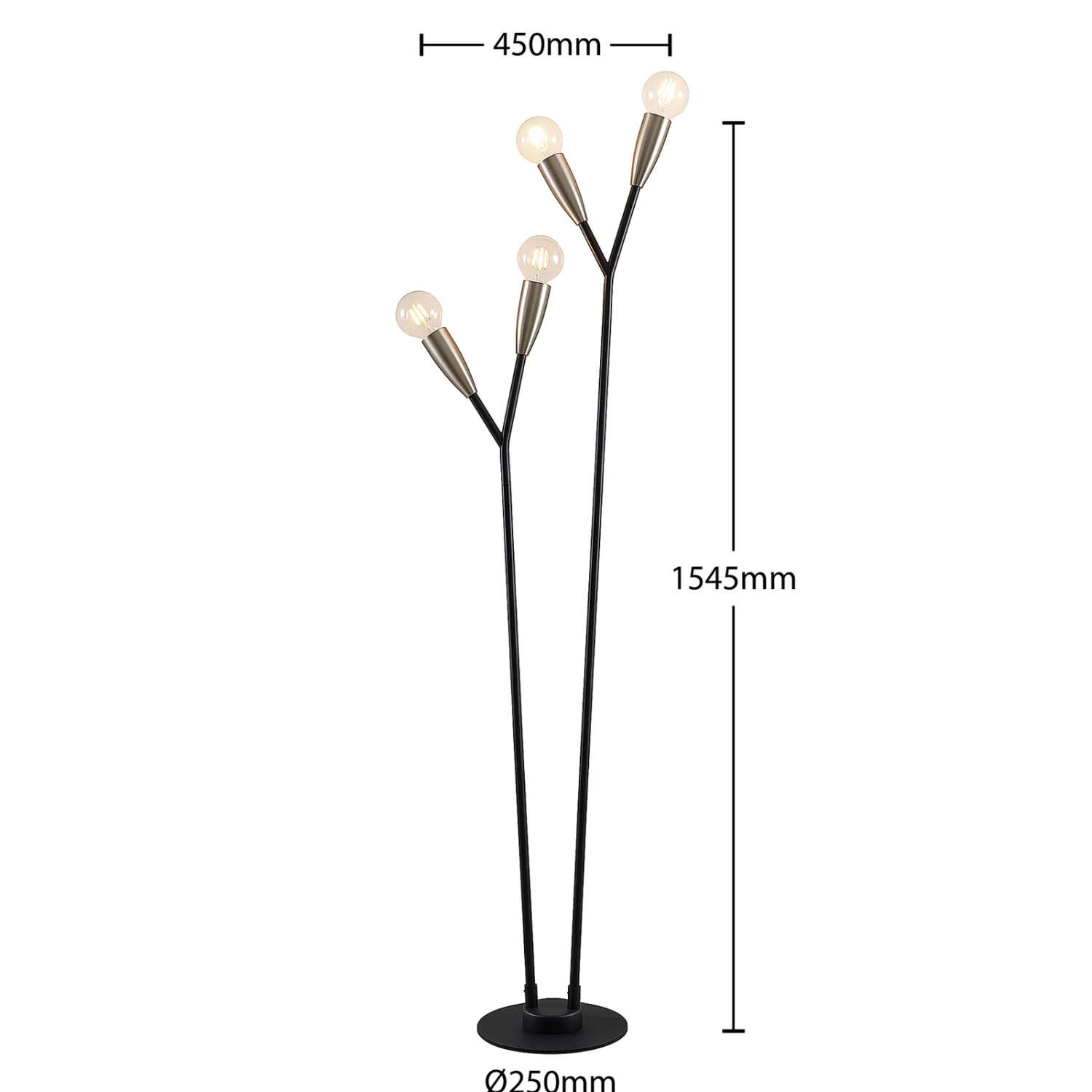 Lucande Carlea Stehleuchte, 4-fl., Schwarz-nickel 9 Lucande Carlea Stehleuchte, 4-fl., Schwarz-nickel – Bild 7