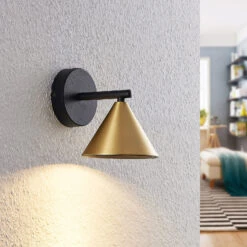 Lucande Kartio Wandleuchte, 1-fl., Messing 12 Lucande Kartio Wandleuchte, 1-fl., Messing -Lucande 9639259 1