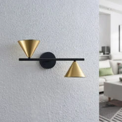 Lucande Kartio Wandleuchte, 2-fl.,up Down, Messing -Lucande 9639263 2