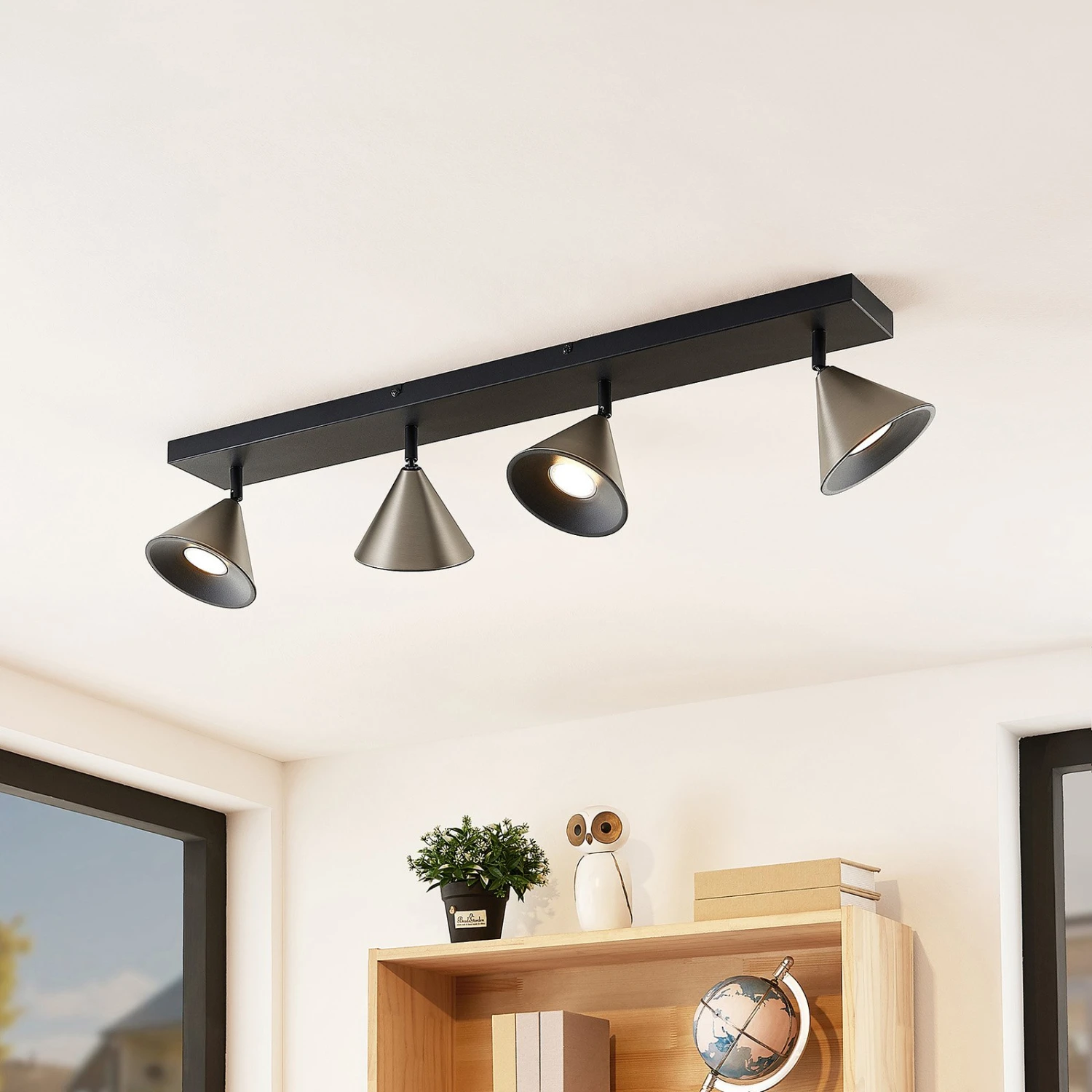 Lucande Kartio Deckenlampe, 4-fl., Neigbar, Nickel 3 Lucande Kartio Deckenlampe, 4-fl., Neigbar, Nickel