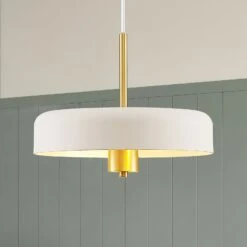 Lucande Filoreta Pendellampe, 35 Cm, Weiß