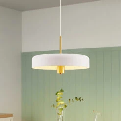 Lucande Filoreta Pendellampe, 45 Cm, Weiß