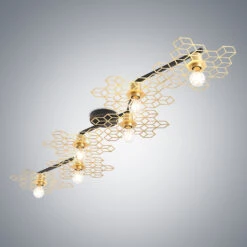 Lucande Alexaru Deckenleuchte, 6-fl., Gold, Lang -Lucande 9639286 7