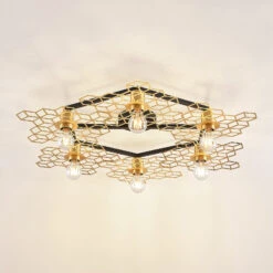 Lucande Alexaru Deckenleuchte, 6-fl., Gold, Rund -Lucande 9639287 4