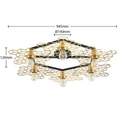 Lucande Alexaru Deckenleuchte, 6-fl., Gold, Rund -Lucande 9639287 6