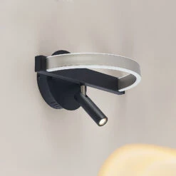 Lucande Matwei LED-Wandlampe, Ringförmig, Nickel -Lucande 9639355 3