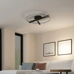 Lucande Matwei LED-Deckenlampe Ringförmig, Nickel -Lucande 9639356 2