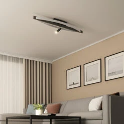 Lucande Matwei LED-Deckenlampe, Oval, Nickel -Lucande 9639360 2