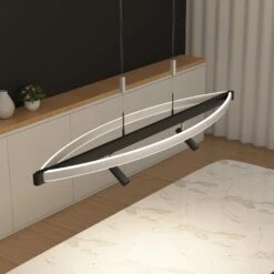 Lucande Matwei LED-Hängelampe, Oval, Nickel