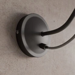 Lucande Jorna Wandlampe In Schwarz, Kabel Grau -Lucande 9639375 3