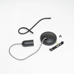 Lucande Jorna Wandlampe In Schwarz, Kabel Grau -Lucande 9639375 7