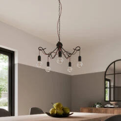 Lucande Jorna Hängeleuchte, 5-flammig, Kabel Rot 13 Lucande Jorna Hängeleuchte, 5-flammig, Kabel Rot -Lucande 9639376 2