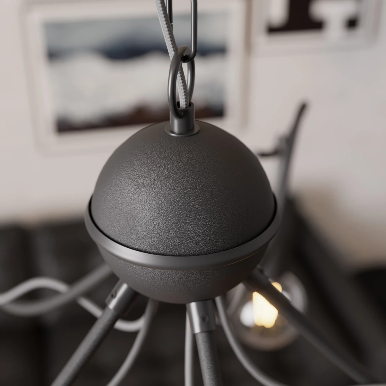 Lucande Jorna Hängeleuchte, 5-flammig, Kabel Grau 7 Lucande Jorna Hängeleuchte, 5-flammig, Kabel Grau – Bild 5