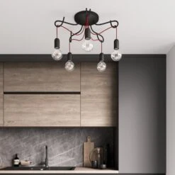 Lucande Jorna Deckenlampe, 5-flammig, Kabel Rot 13 Lucande Jorna Deckenlampe, 5-flammig, Kabel Rot -Lucande 9639378 2