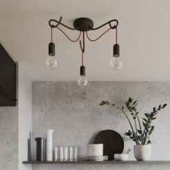 Lucande Jorna Deckenlampe, 3-flammig, Kabel Rot 13 Lucande Jorna Deckenlampe, 3-flammig, Kabel Rot -Lucande 9639380 2