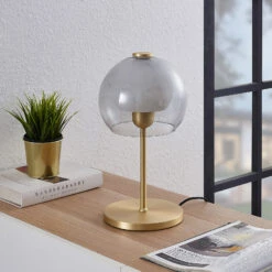 Lucande Mylah Tischleuchte Mit Glasschirmen -Lucande 9639390 1