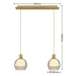 Lucande Mylah Hängelampe, Glas, Zweiflammig -Lucande 9639395 3