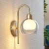 Lucande Mylah Wandleuchte Mit Glasschirm, Messing -Lucande 9639398