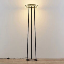 Lucande Seppe LED-Stehleuchte, Ø 30 Cm, Messing 15 Lucande Seppe LED-Stehleuchte, Ø 30 Cm, Messing -Lucande 9639423 4