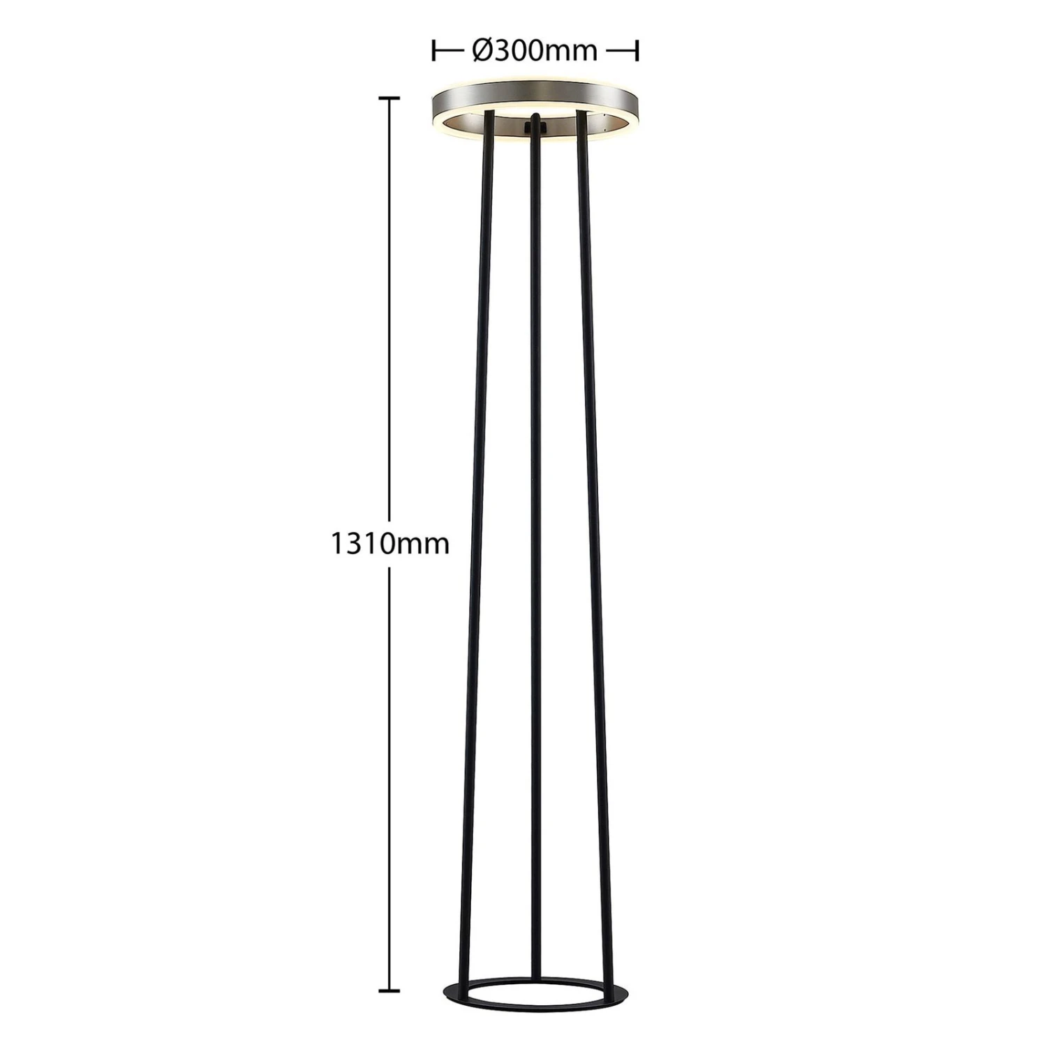 Lucande Seppe LED-Stehleuchte, Ø 30 Cm, Nickel 5 Lucande Seppe LED-Stehleuchte, Ø 30 Cm, Nickel – Bild 3