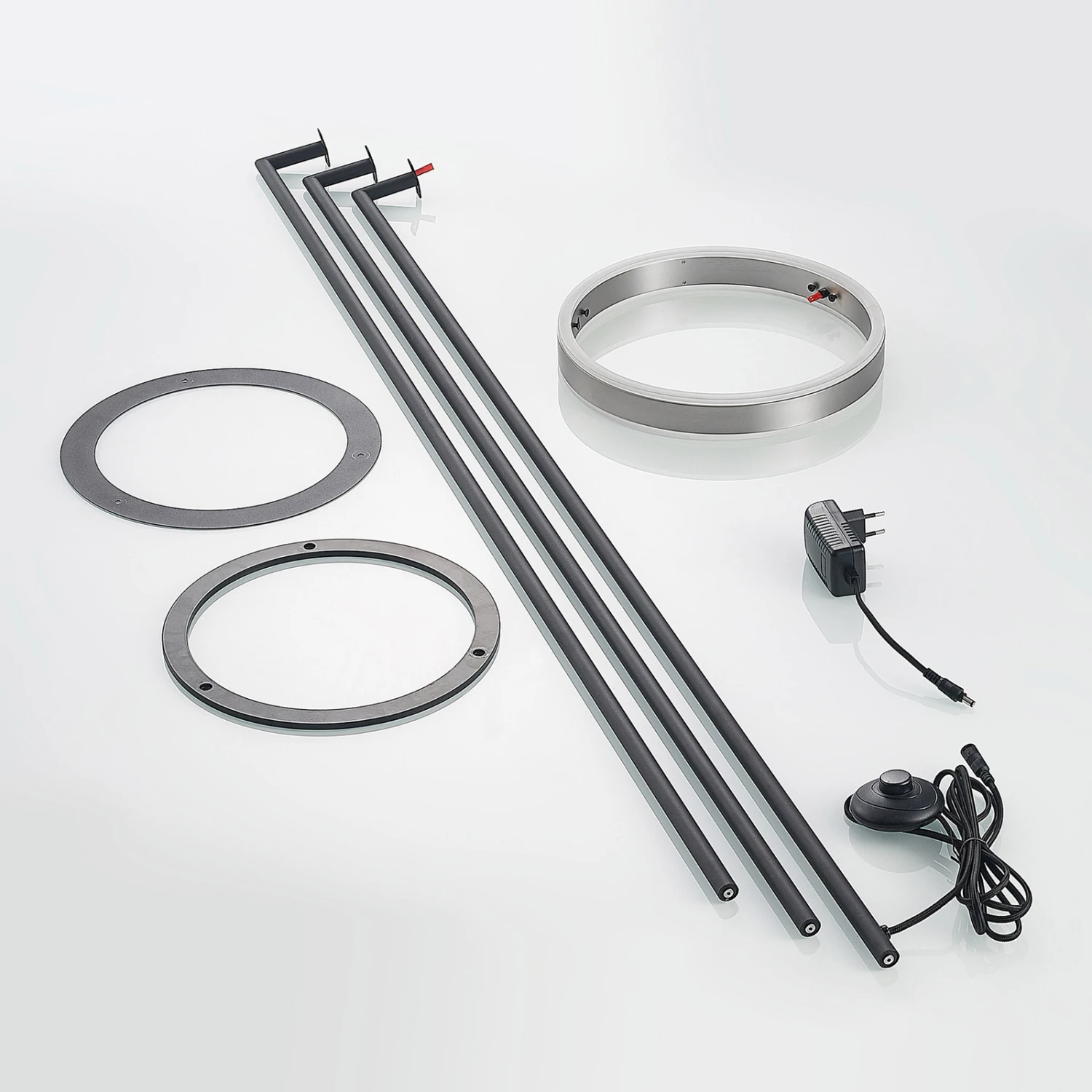 Lucande Seppe LED-Stehleuchte, Ø 30 Cm, Nickel 10 Lucande Seppe LED-Stehleuchte, Ø 30 Cm, Nickel – Bild 8