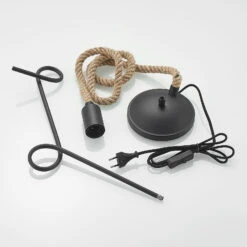 Lucande Ropina Tischleuchte Mit Hanfseil -Lucande 9639427 7