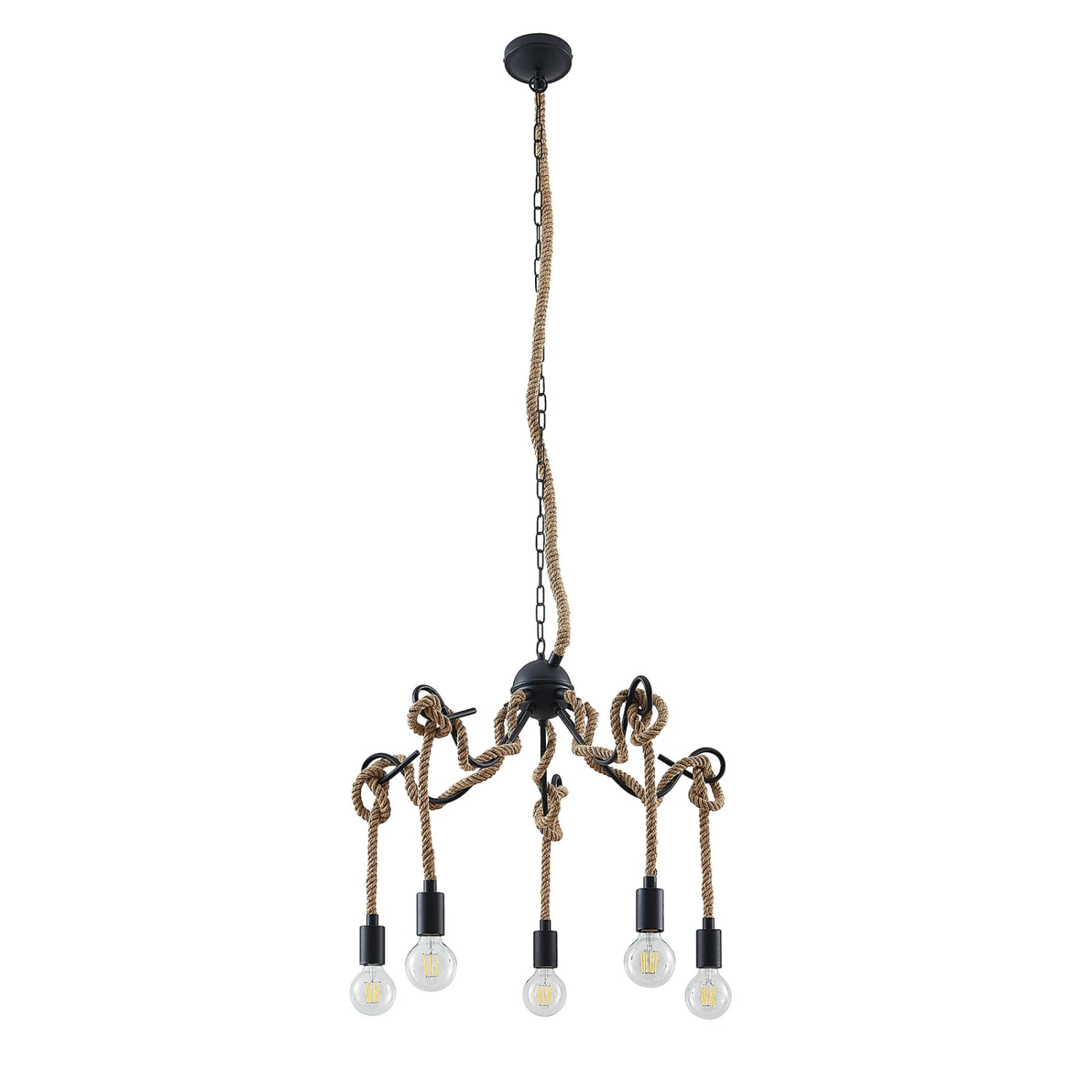 Lucande Ropina Hängeleuchte, Fünfflammig 9 Lucande Ropina Hängeleuchte, Fünfflammig – Bild 7