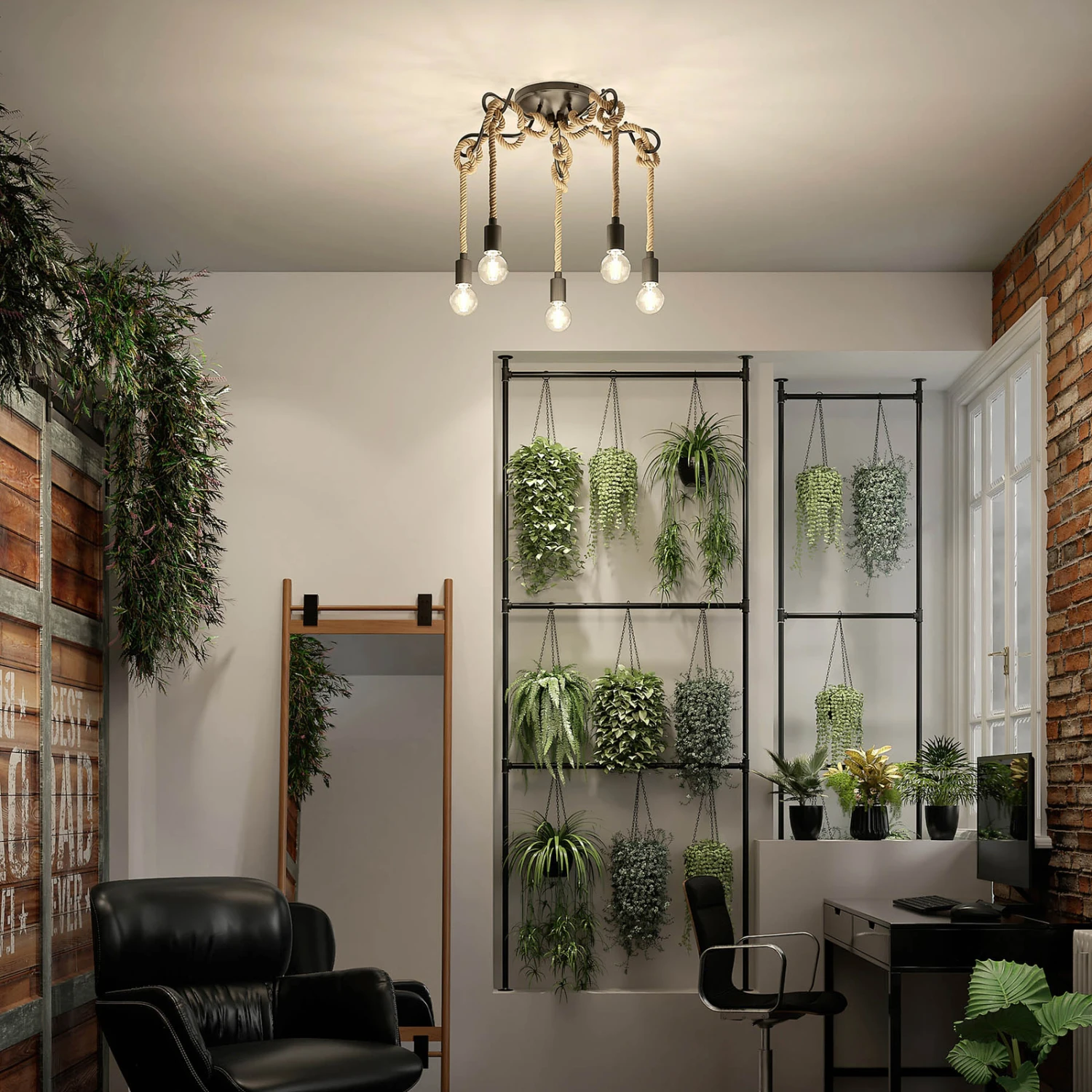 Lucande Ropina Deckenleuchte, Fünfflammig 4 Lucande Ropina Deckenleuchte, Fünfflammig – Bild 2