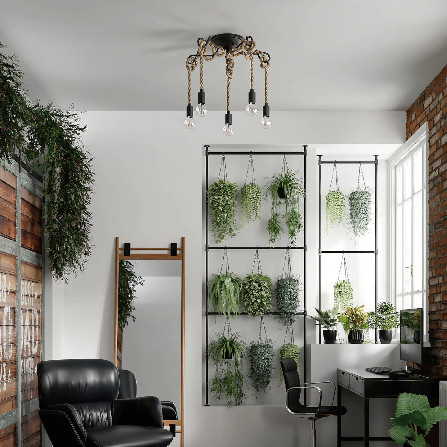 Lucande Ropina Deckenleuchte, Fünfflammig 5 Lucande Ropina Deckenleuchte, Fünfflammig – Bild 3