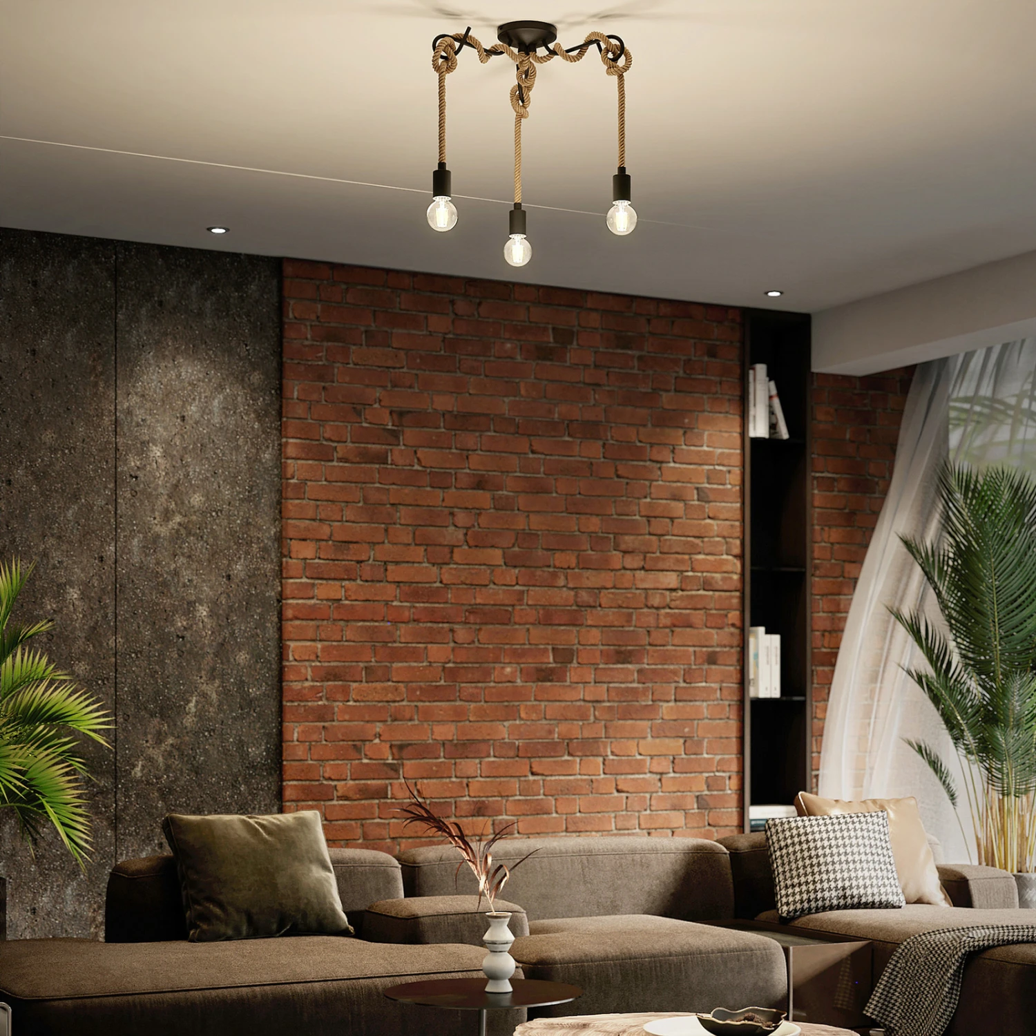 Lucande Ropina Deckenleuchte, Dreiflammig 4 Lucande Ropina Deckenleuchte, Dreiflammig – Bild 2