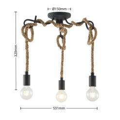 Lucande Ropina Deckenleuchte, Dreiflammig 15 Lucande Ropina Deckenleuchte, Dreiflammig -Lucande 9639431 4