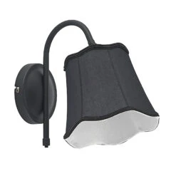 Lucande Binta Stoffwandleuchte, Vintage, Schwarz -Lucande 9639434 2